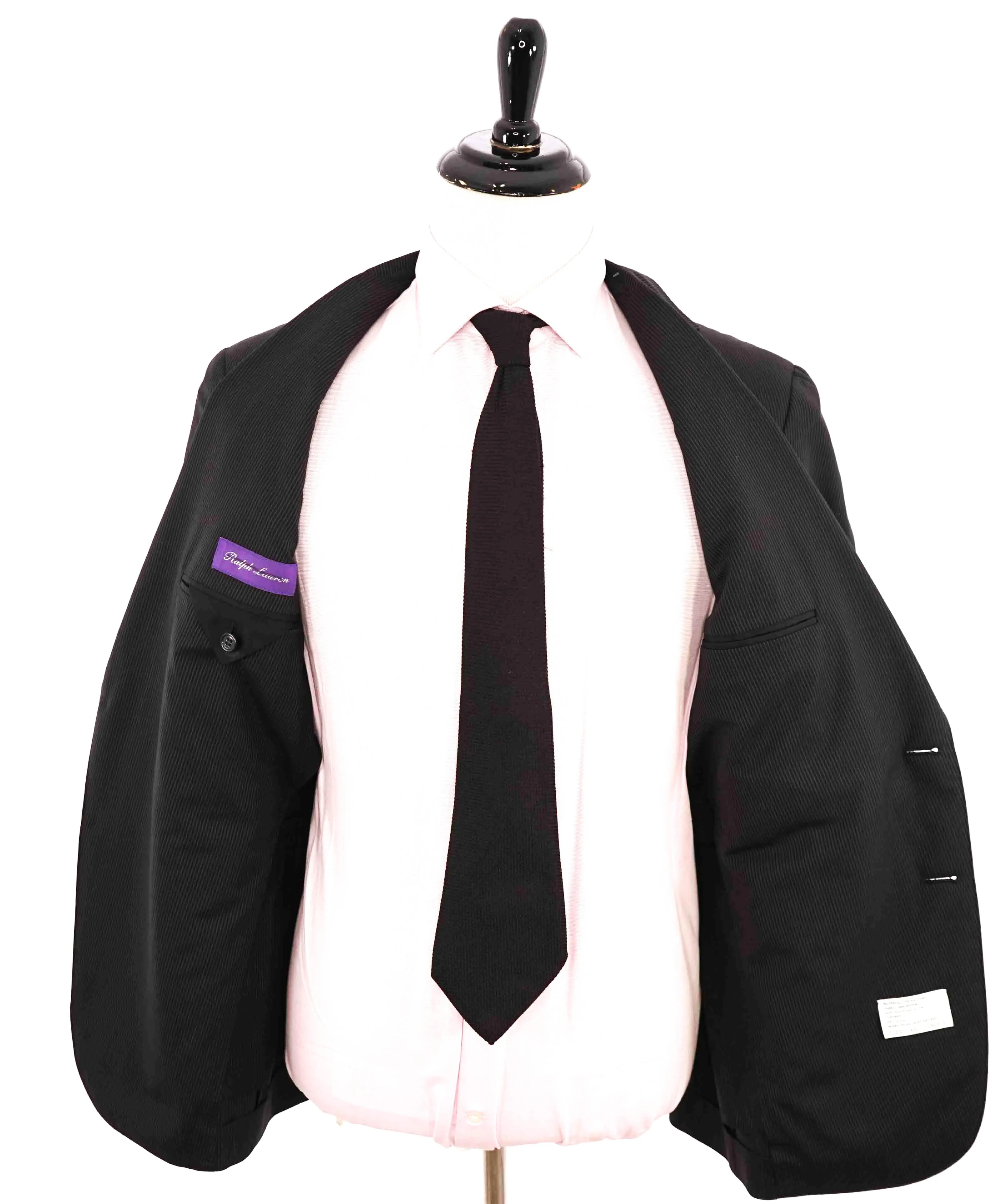 $2,695 RALPH LAUREN PURPLE LABEL - *WOOL* Black Textured Blazer - 42L