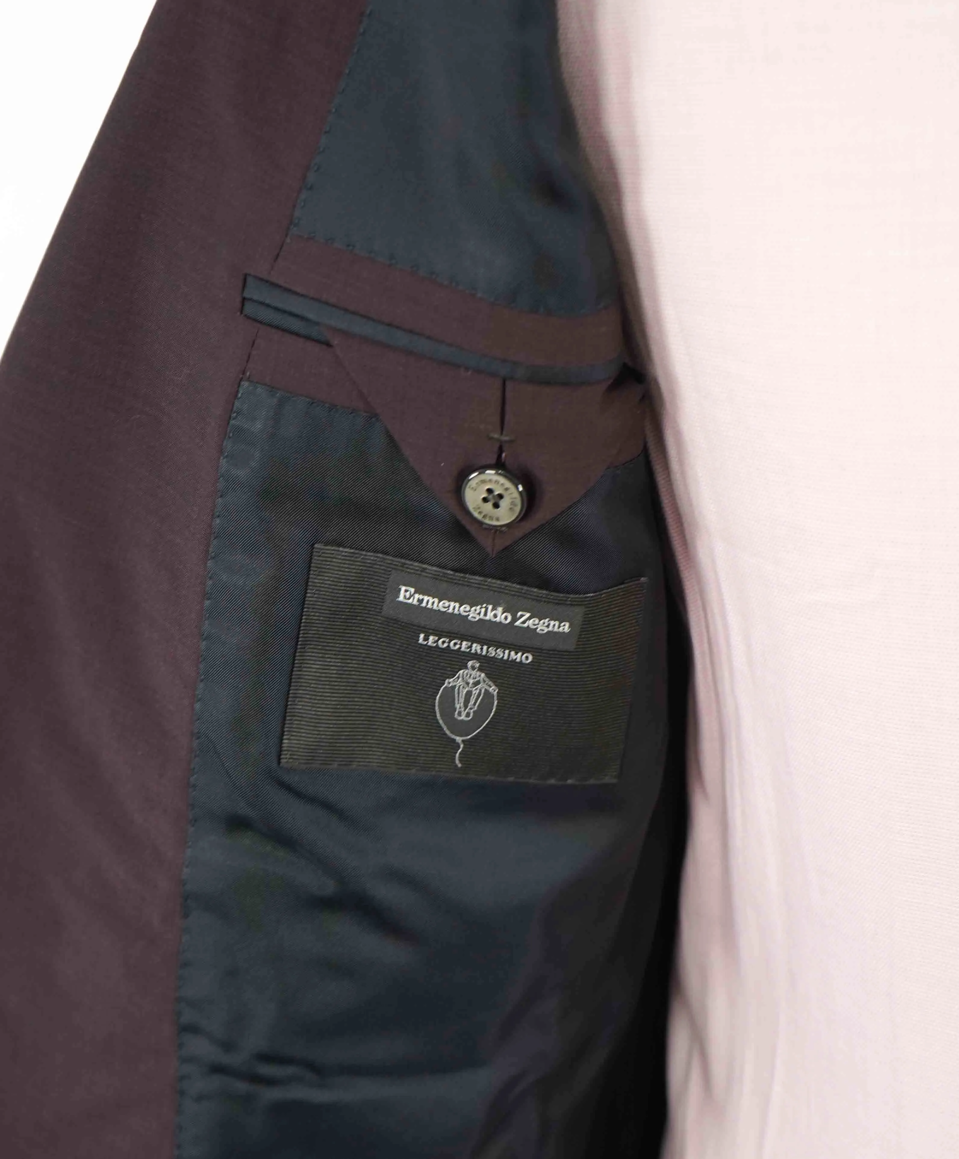$3,295 ERMENEGILDO ZEGNA -“LEGGERISSIMO" SILK BURGUNDY Red Blazer - 42R 34W