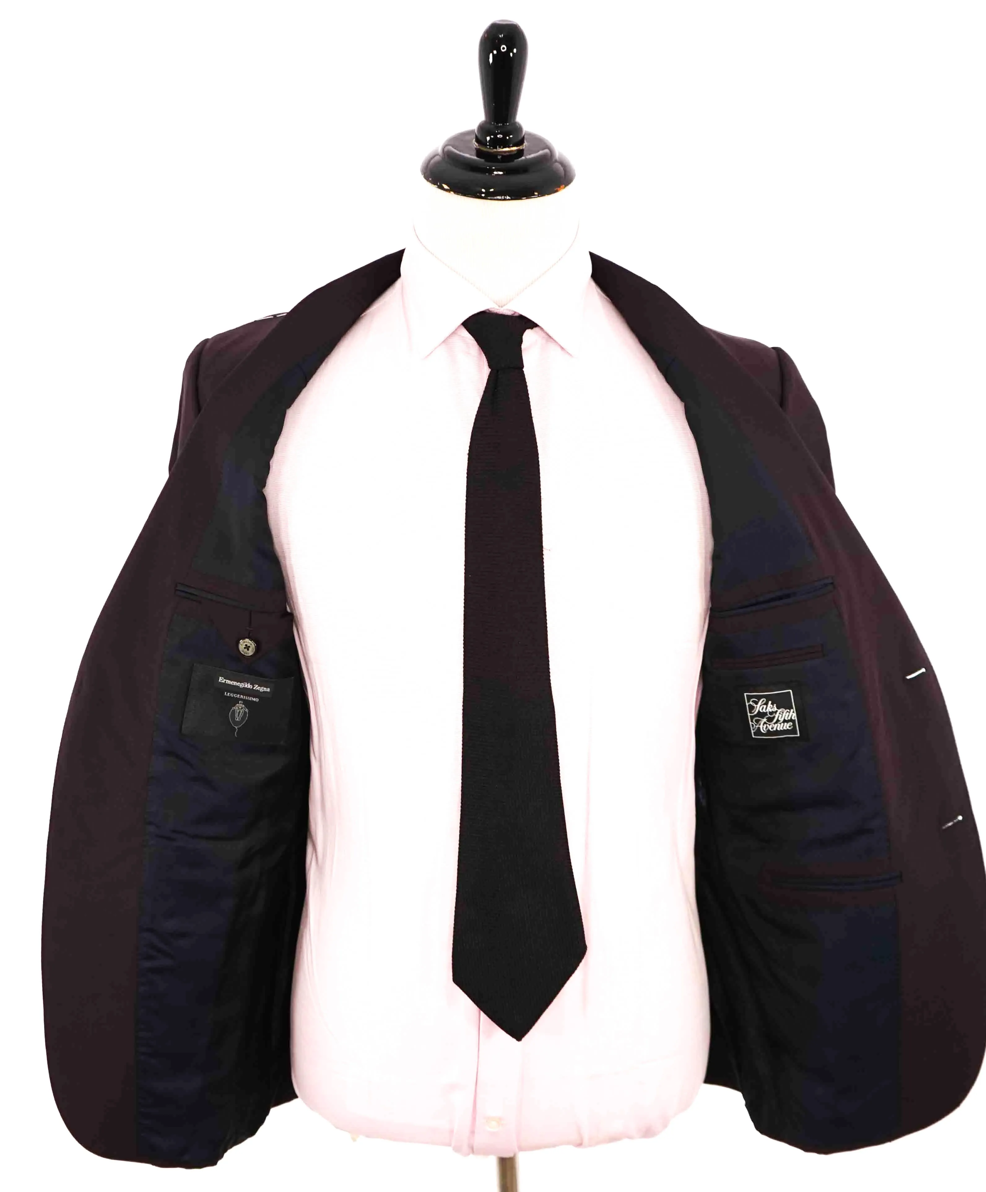 $3,295 ERMENEGILDO ZEGNA -“LEGGERISSIMO" SILK BURGUNDY Red Blazer - 42R 34W