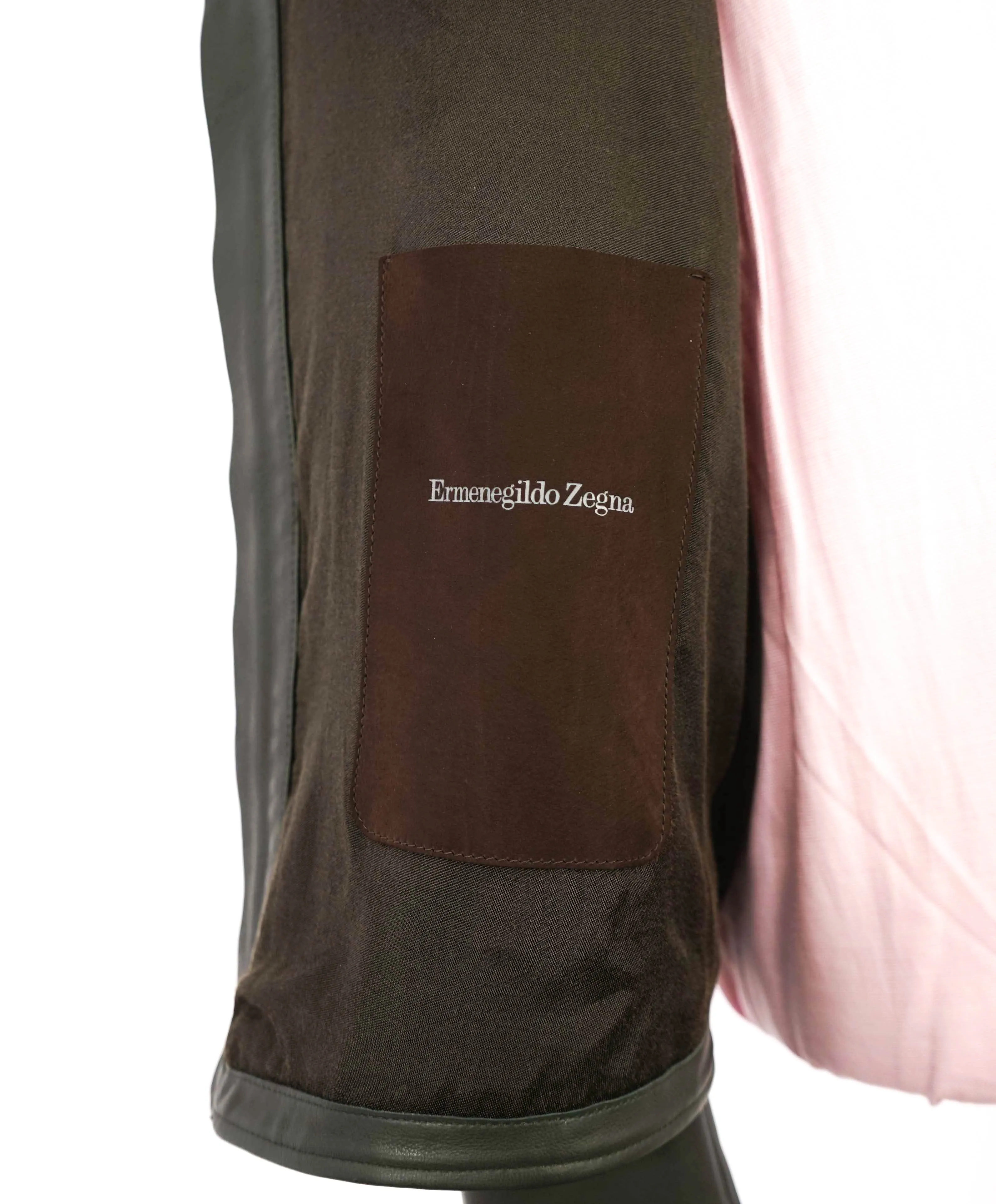 $5,245 ERMENEGILDO ZEGNA - Made In Italy Fitted SUPPLE CALF LEATHER Jacket Green - 40R