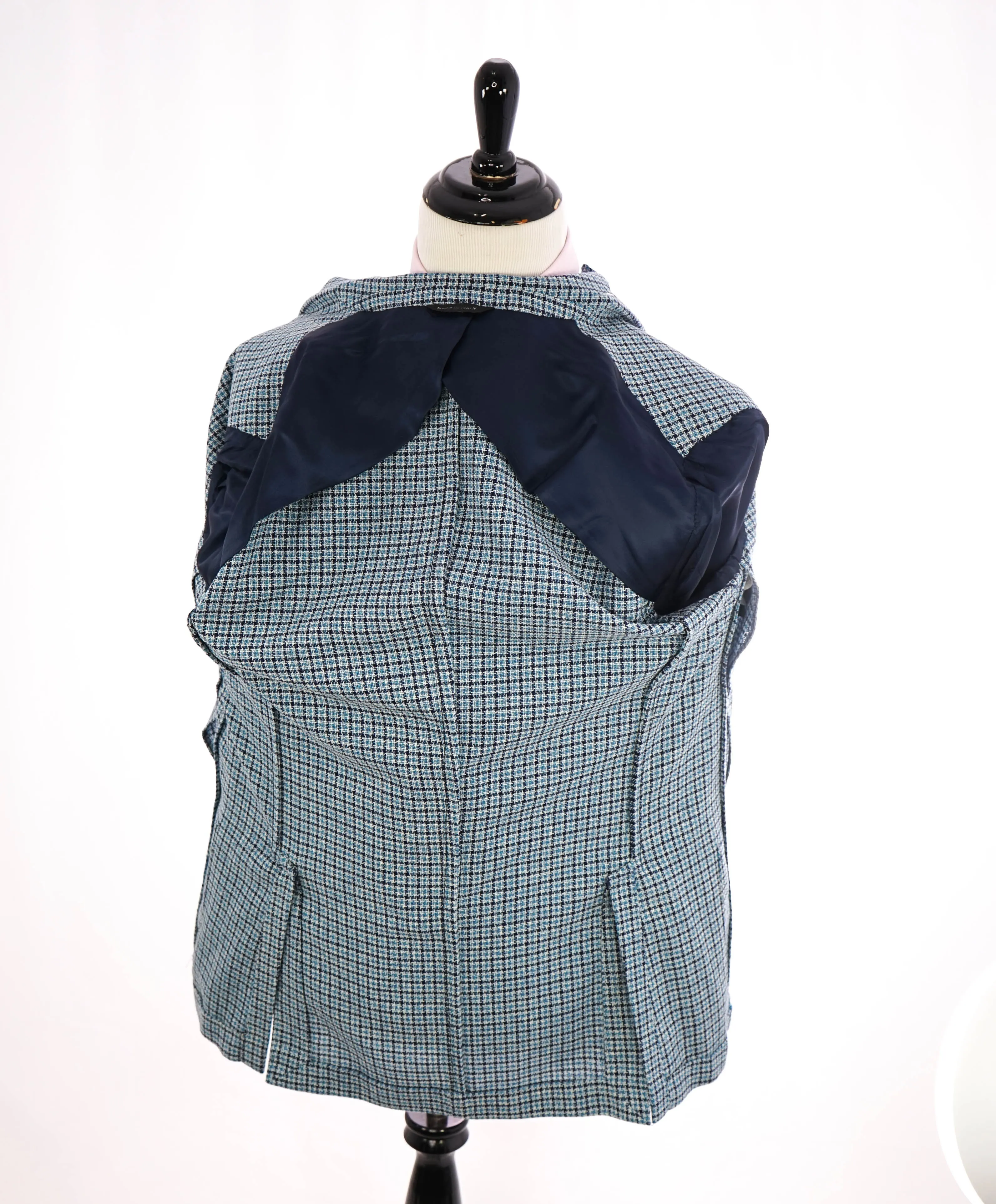 $895 VITALE BARBERIS CANONICO - SAKS 5TH AVE Blue Houndstooth Blazer - 42R