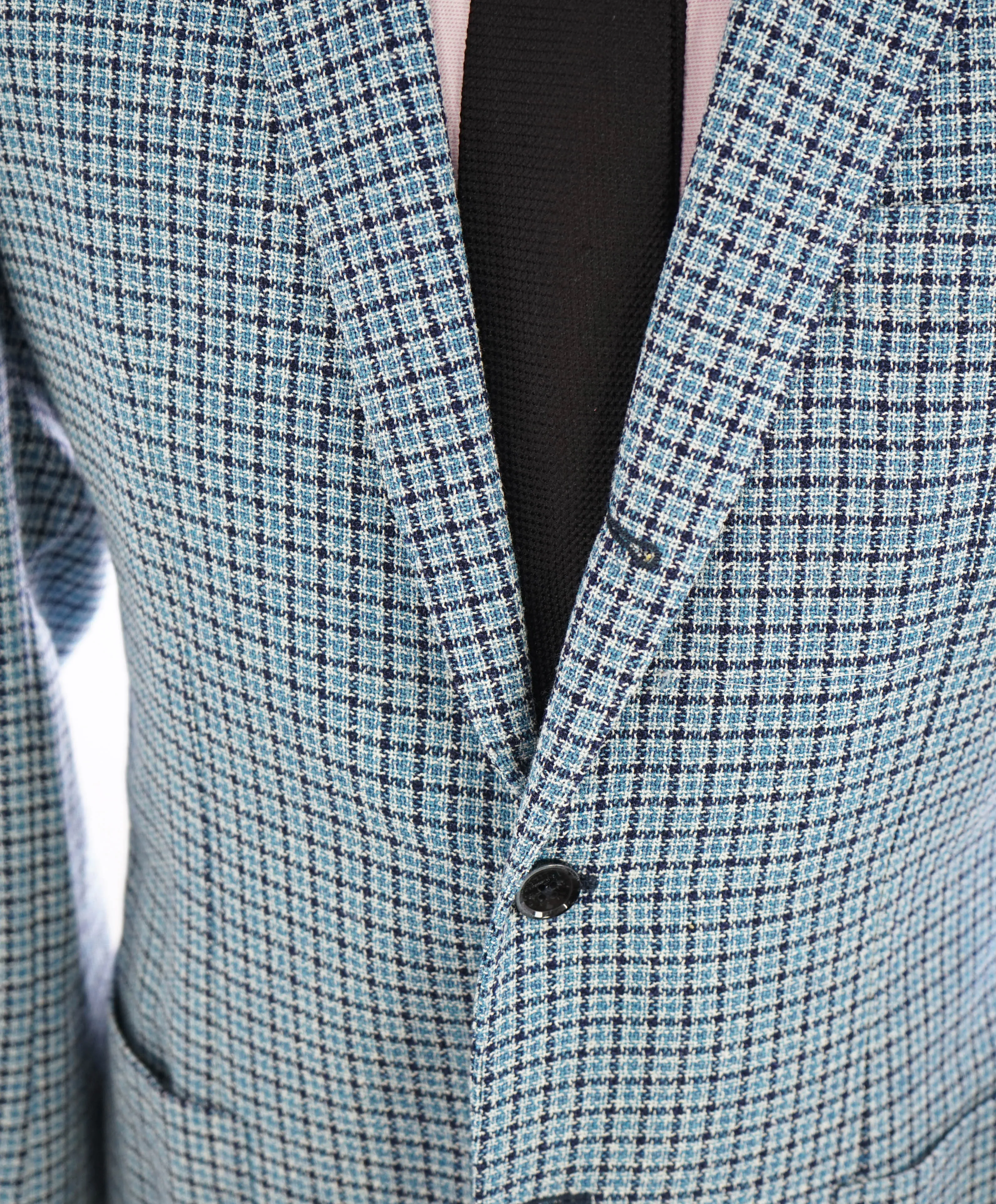 $895 VITALE BARBERIS CANONICO - SAKS 5TH AVE Blue Houndstooth Blazer - 42R