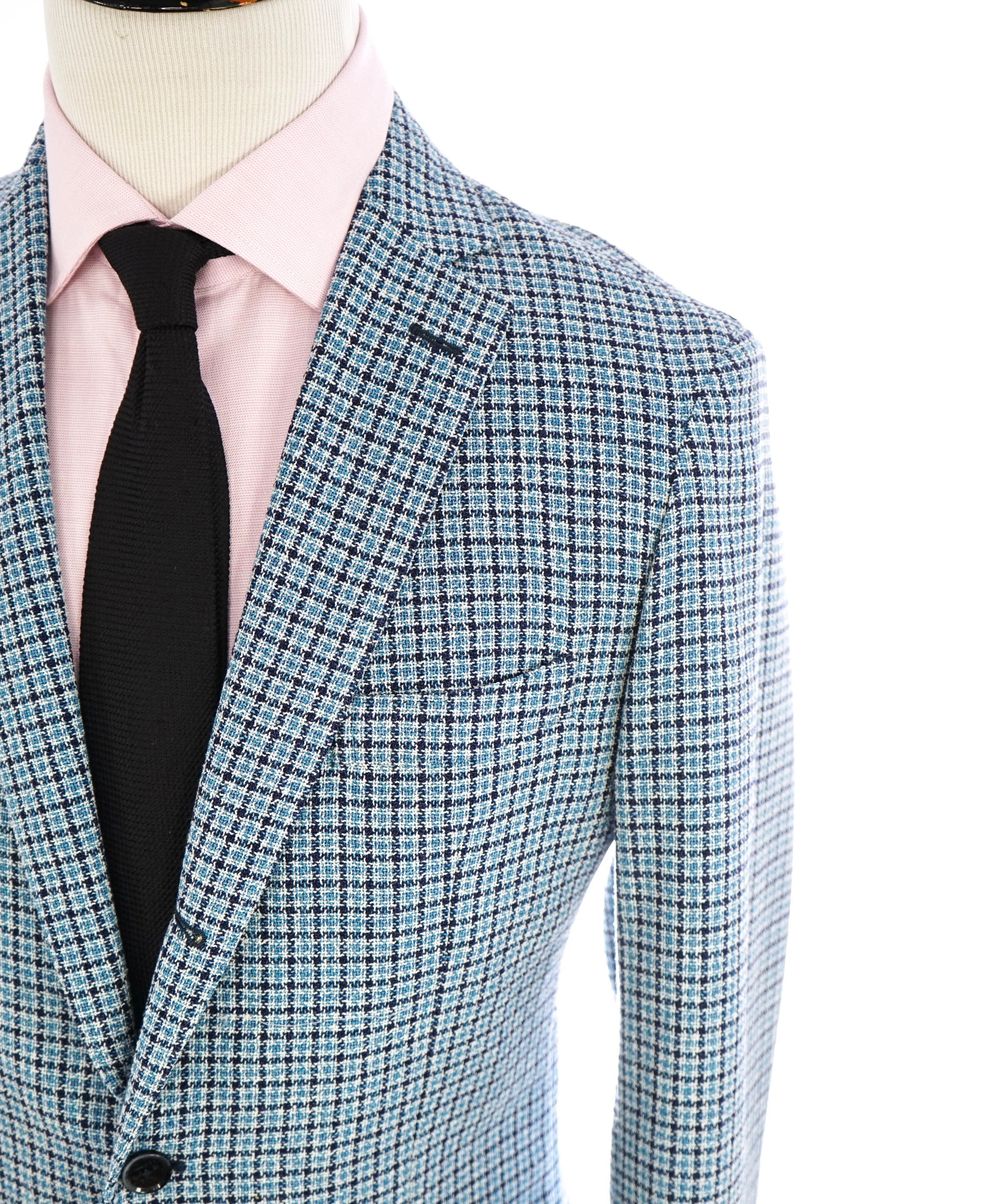 $895 VITALE BARBERIS CANONICO - SAKS 5TH AVE Blue Houndstooth Blazer - 42R