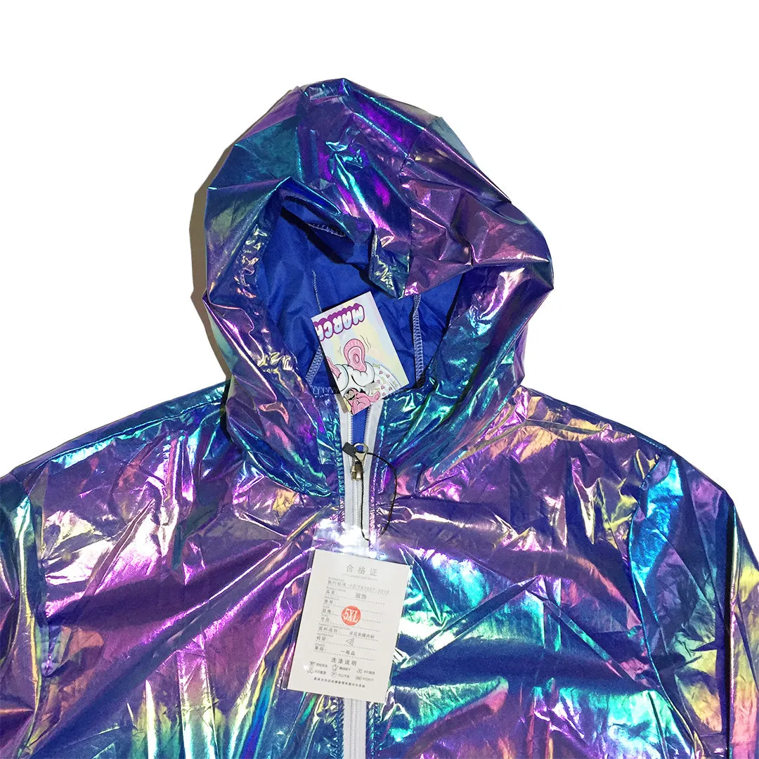 BACK IN STOCK! Blue Holographic Zip Up Hoodie