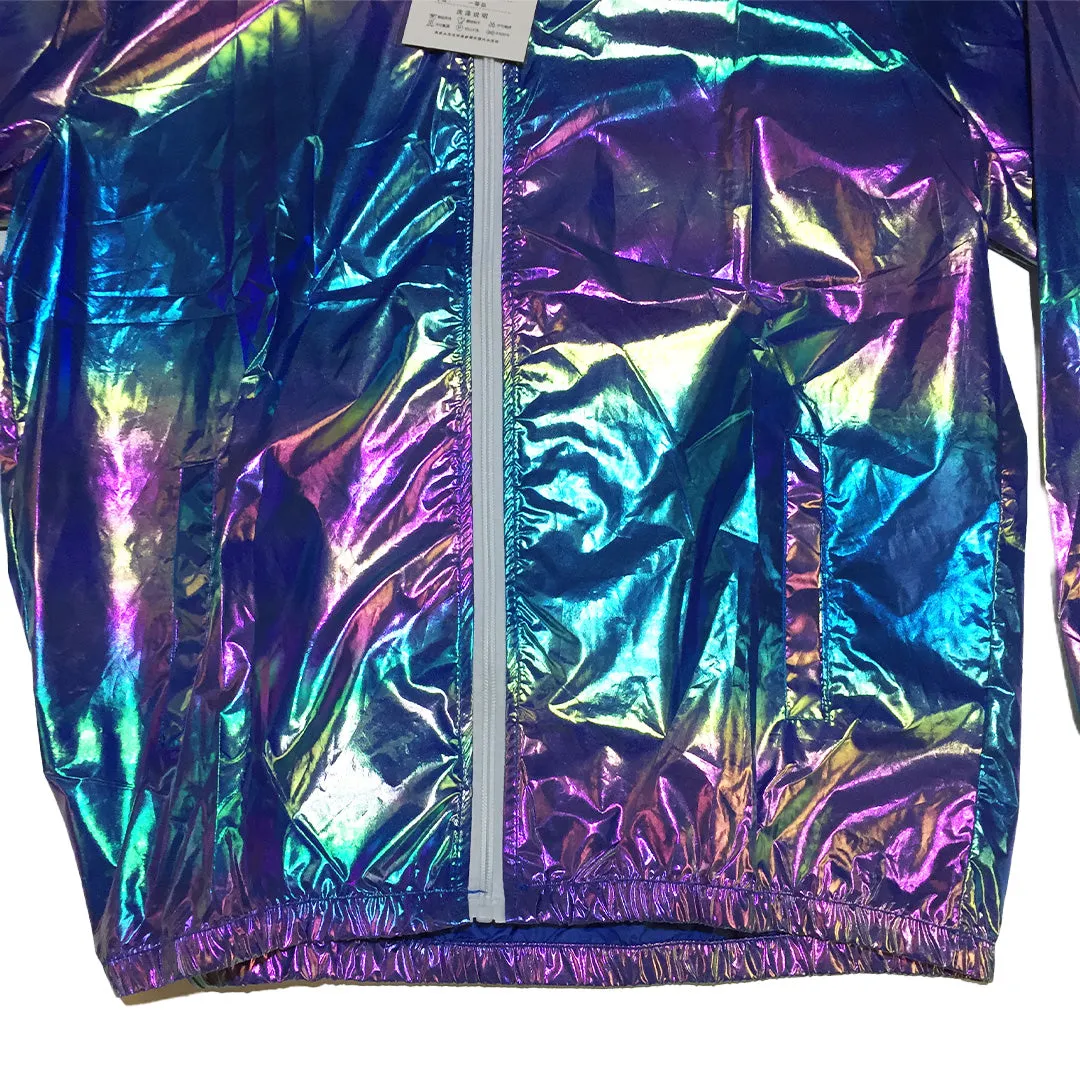 BACK IN STOCK! Blue Holographic Zip Up Hoodie