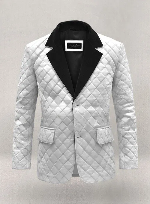 BOCELLI TUXEDO QUILTED LEATHER BLAZER