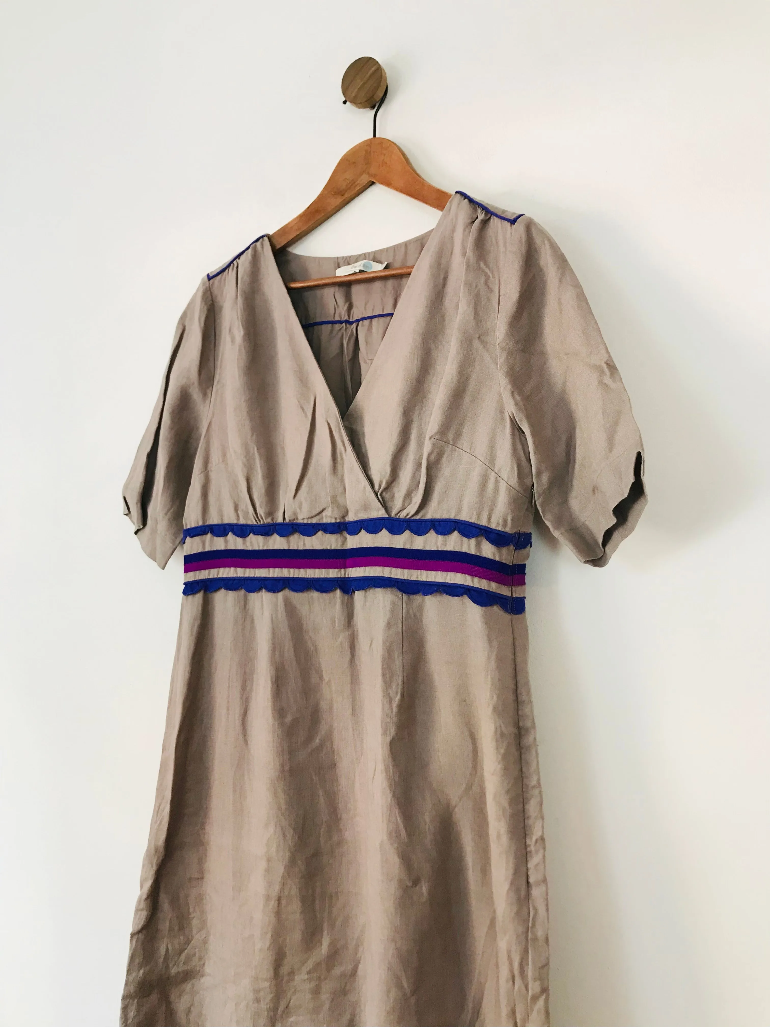 Boden Women's Linen Wrap Dress | UK14 | Grey