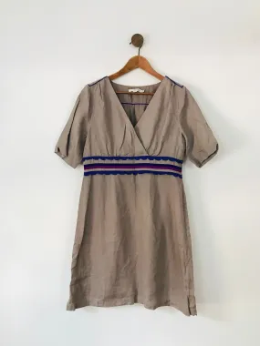 Boden Women's Linen Wrap Dress | UK14 | Grey