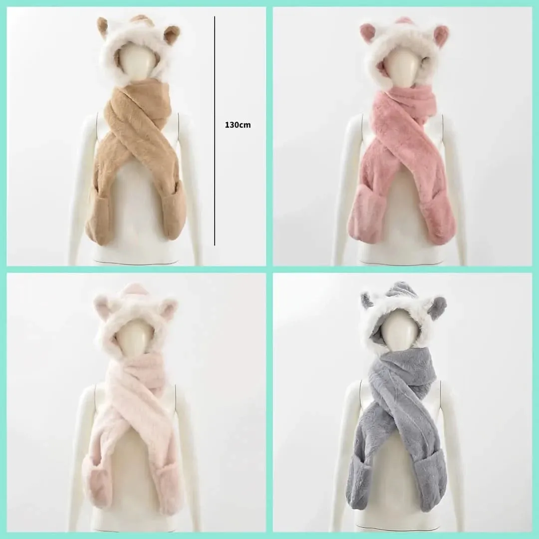 Bunny Ears Gloves Scarf