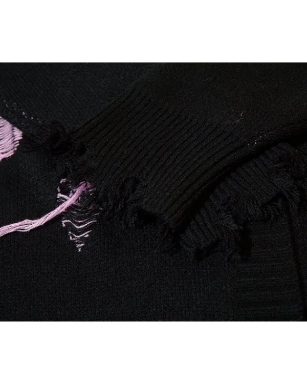 Butterfly Jacquard Knitted Cardigan NHH0003