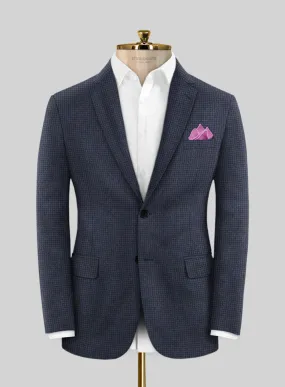 Caccioppoli Arixa Houndstooth Blue Wool Jacket
