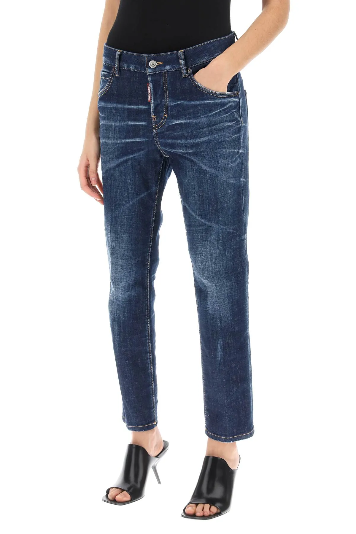 dark clean wash cool girl jeans