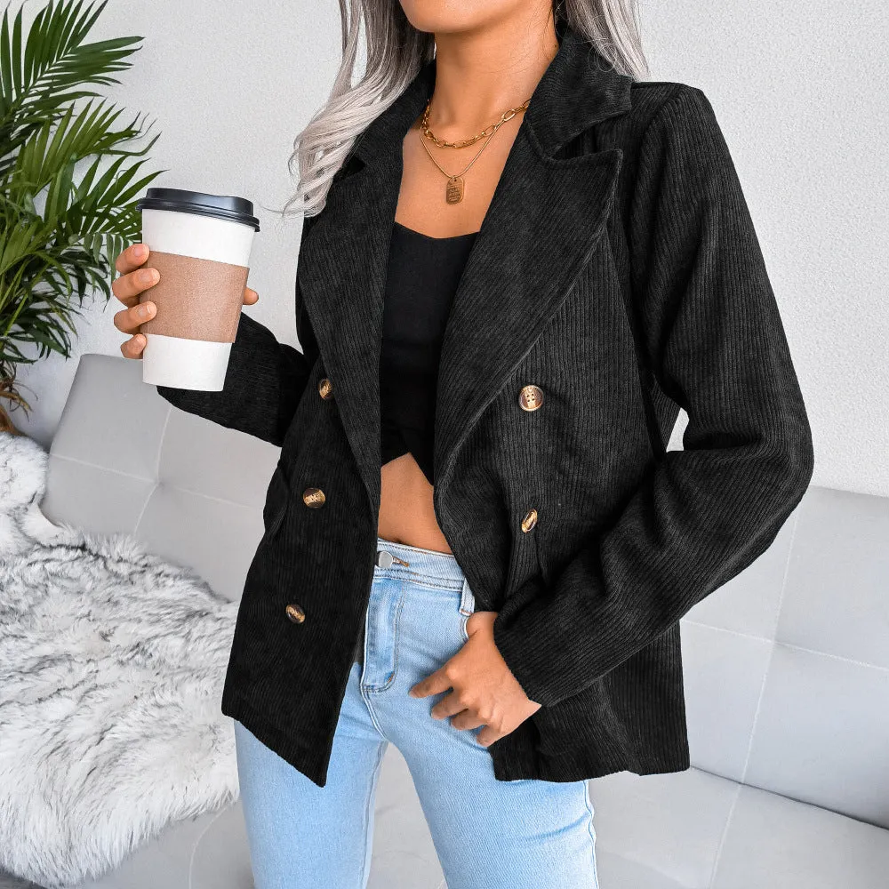 Double Breasted Fashion Blazer Jacket Lady Wholesale