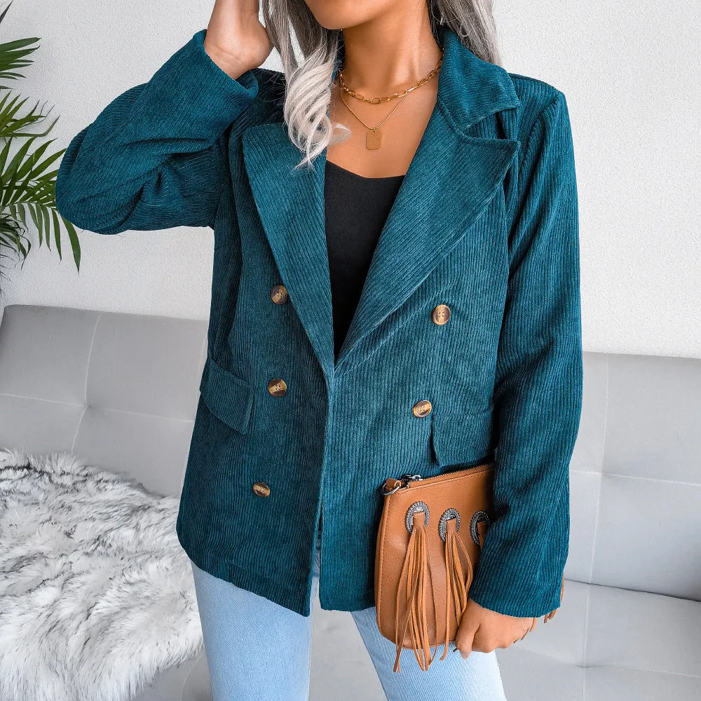 Double Breasted Fashion Blazer Jacket Lady Wholesale