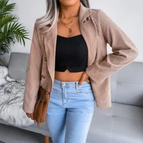 Double Breasted Fashion Blazer Jacket Lady Wholesale