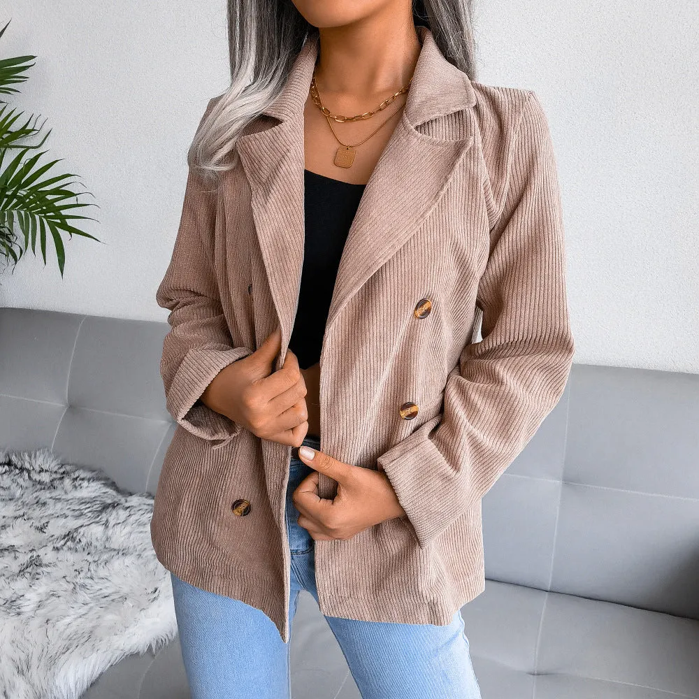 Double Breasted Fashion Blazer Jacket Lady Wholesale