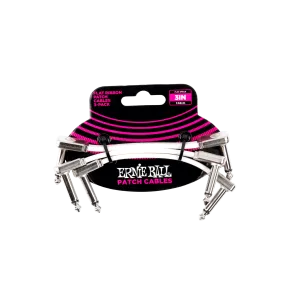 Ernie Ball 3In Flat Ribbon Patch Cable White 3 Pack - White