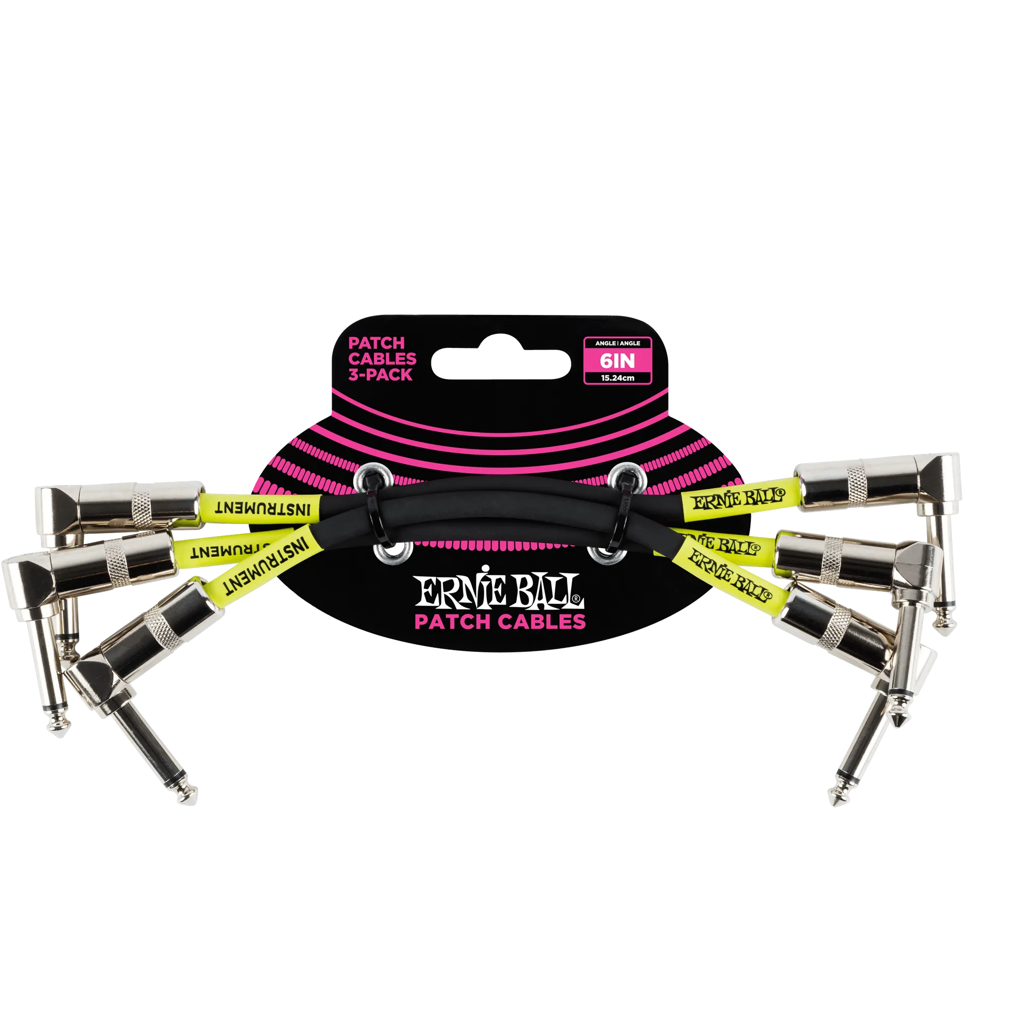 Ernie Ball 6 Angle / Angle Patch Cable 3-Pack - Black