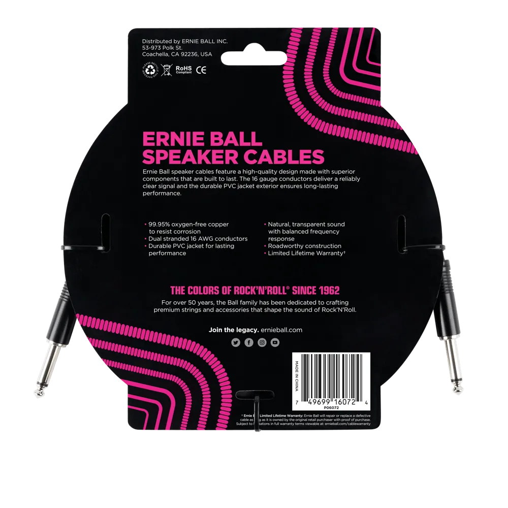 Ernie Ball 6 Straight / Straight Speaker Cable