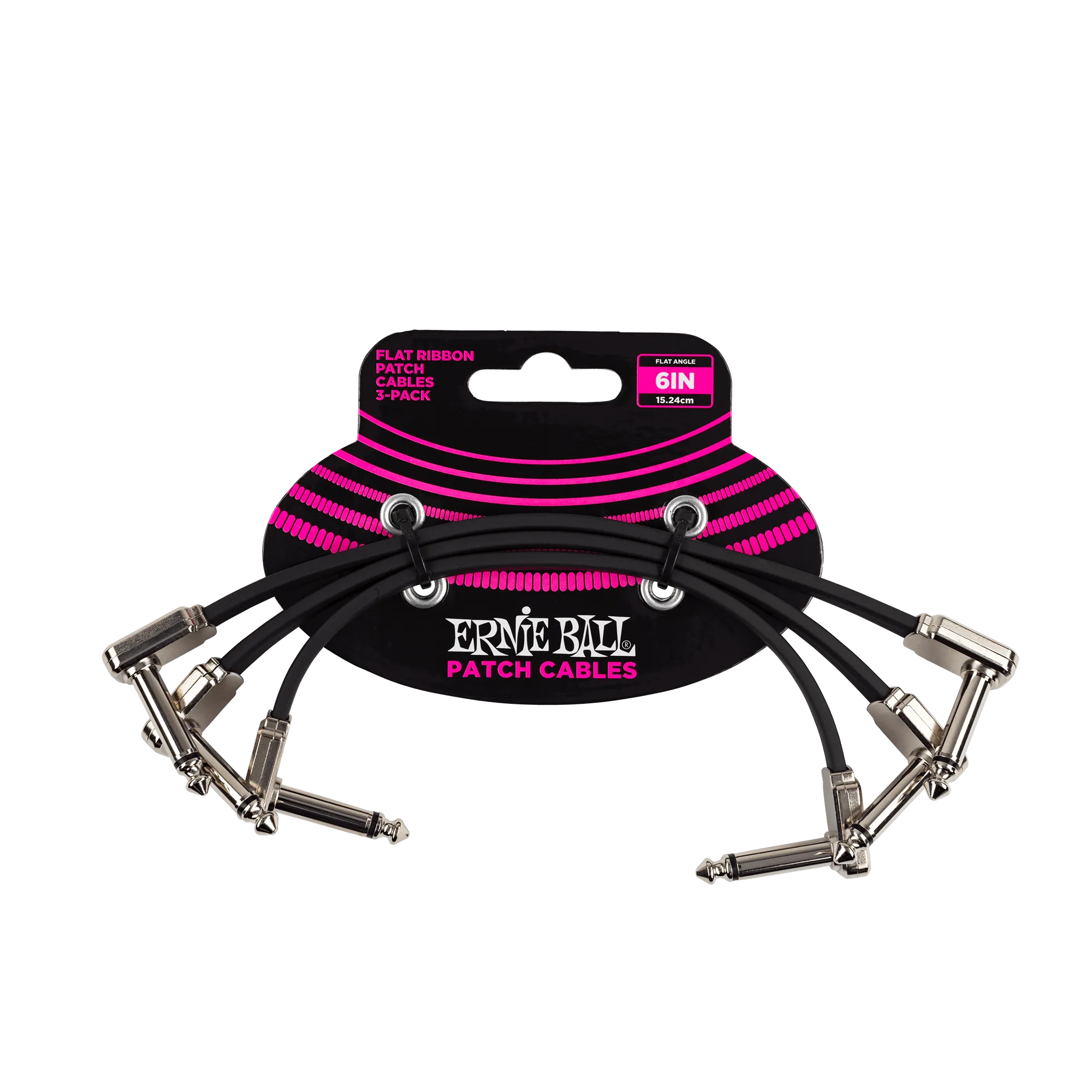 Ernie Ball 6Inch Flat Ribbon Patch Cable 3-Pack