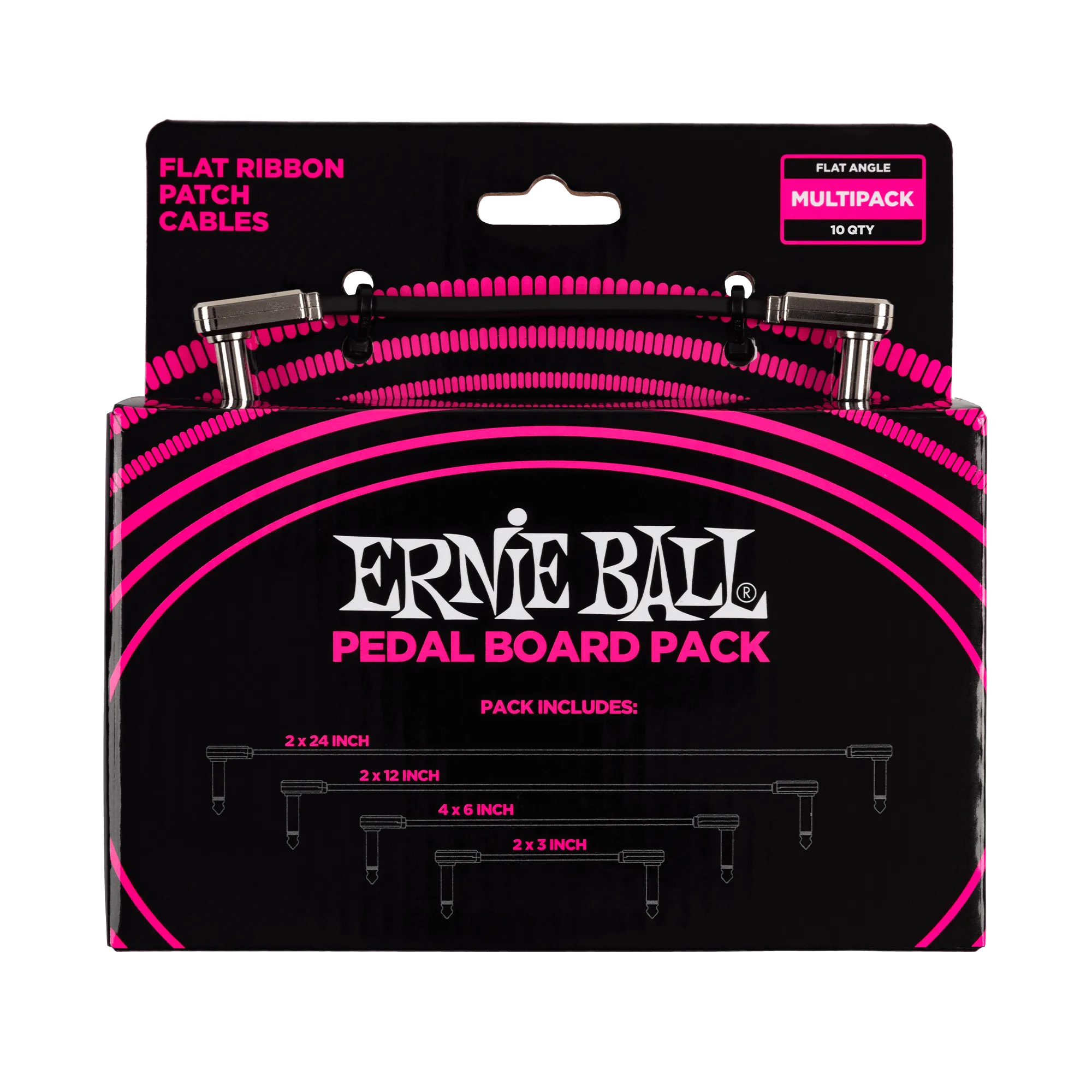 Ernie Ball Flat Ribbon Patch Cables Pedalboard Multi-Pack