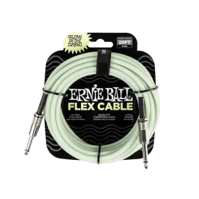 Ernie Ball Flex Instrument Cable Straight/Straight 20ft - Glow in Dark