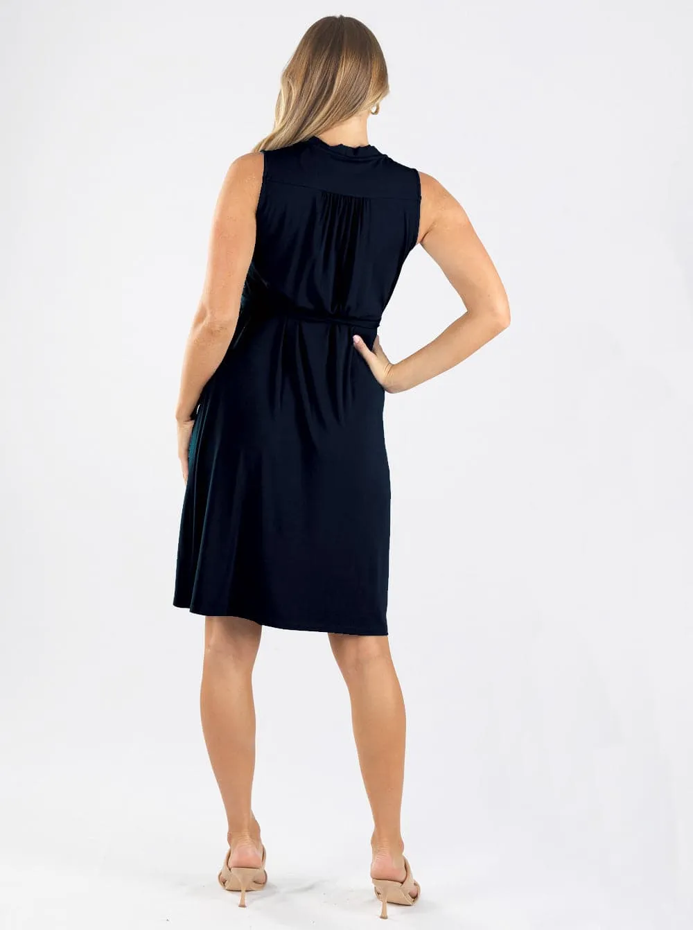 Eve Maternity Classic Wrap Feeding Dress in Black