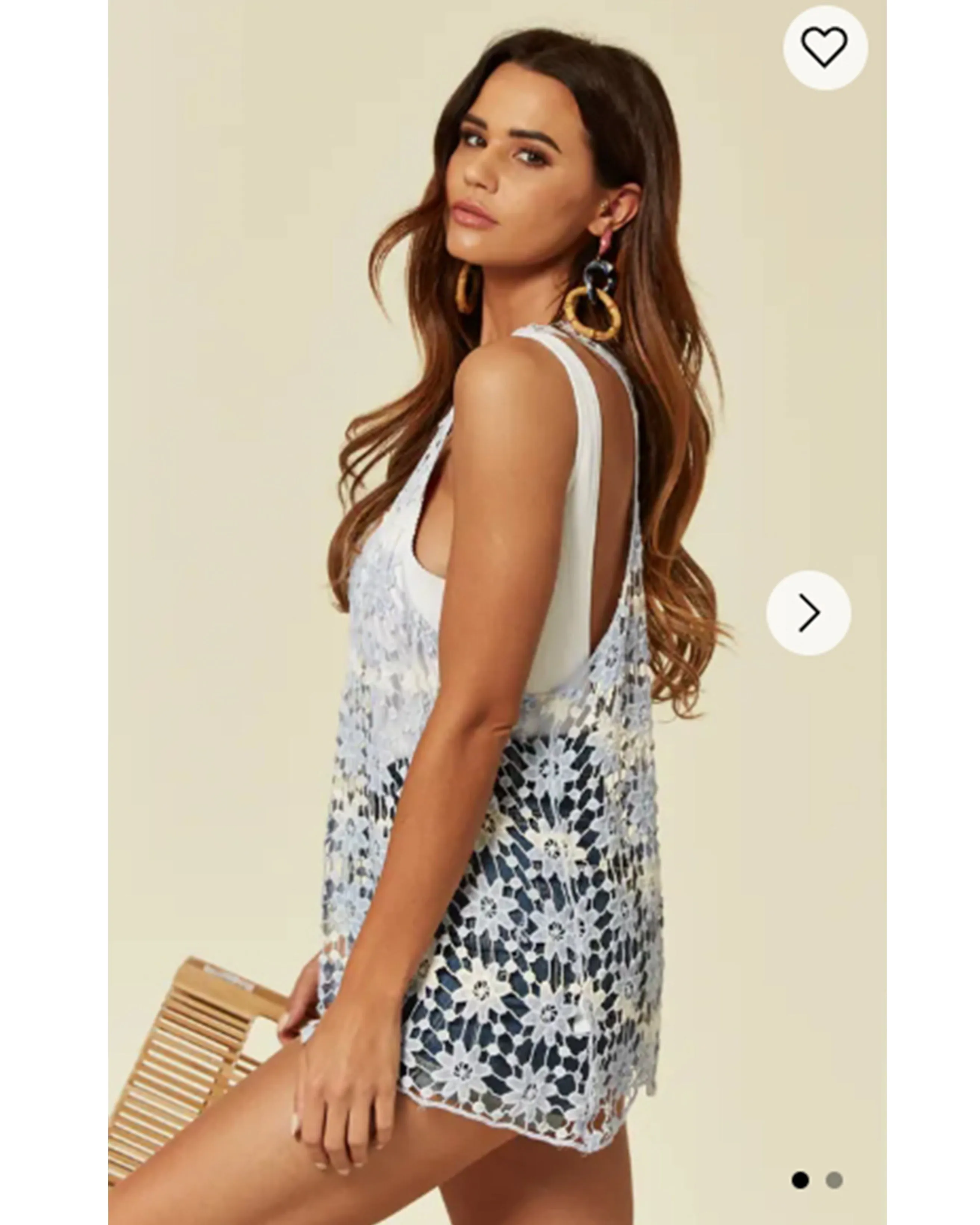 Floral Pattern Crochet Vest