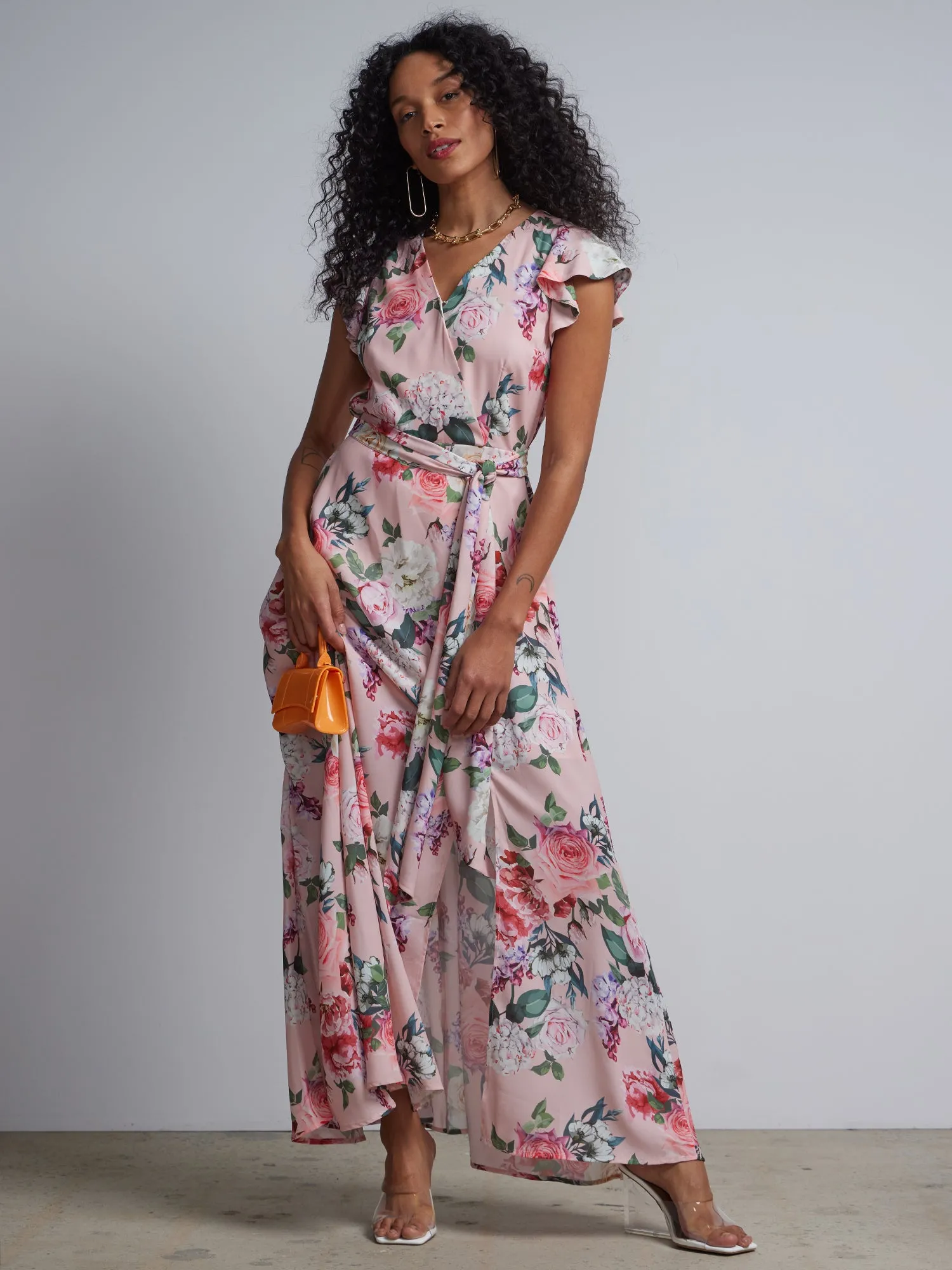 Floral-Print Wrap Maxi Dress
