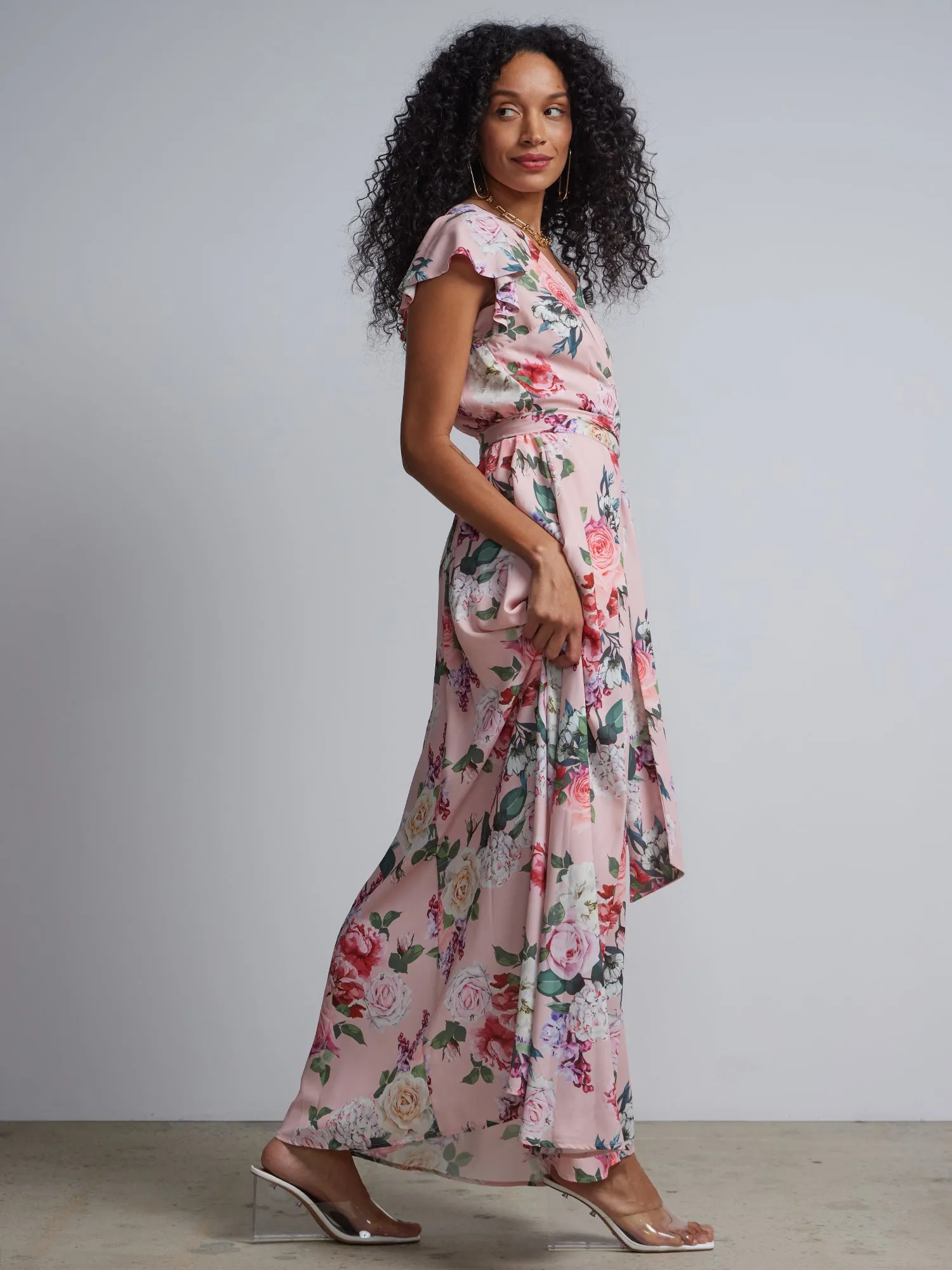 Floral-Print Wrap Maxi Dress