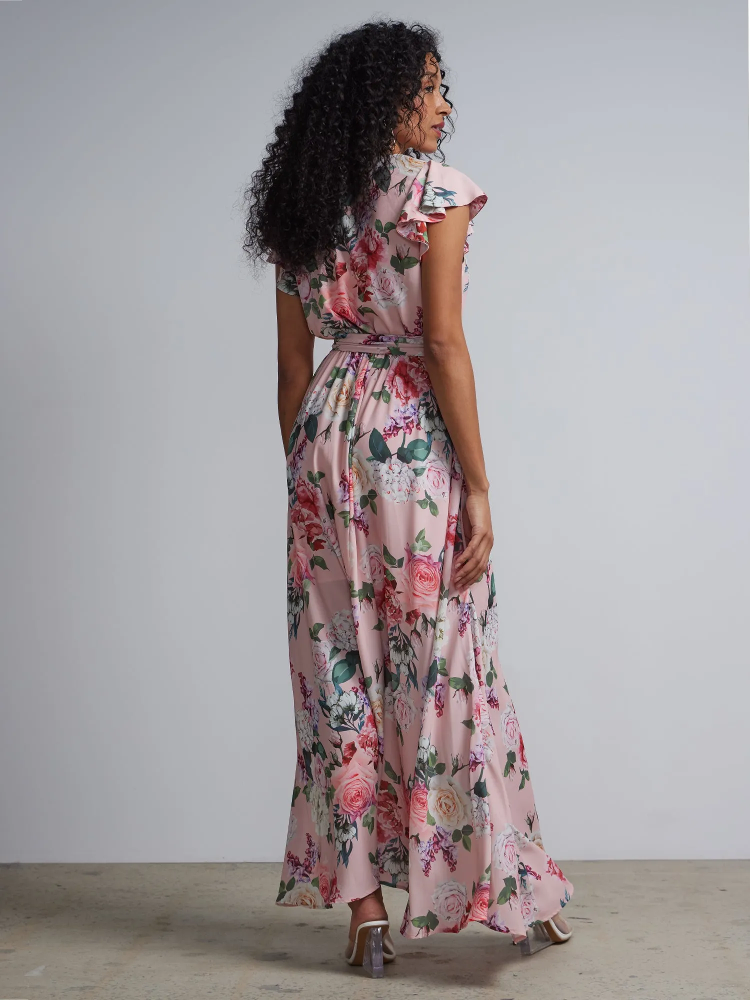 Floral-Print Wrap Maxi Dress
