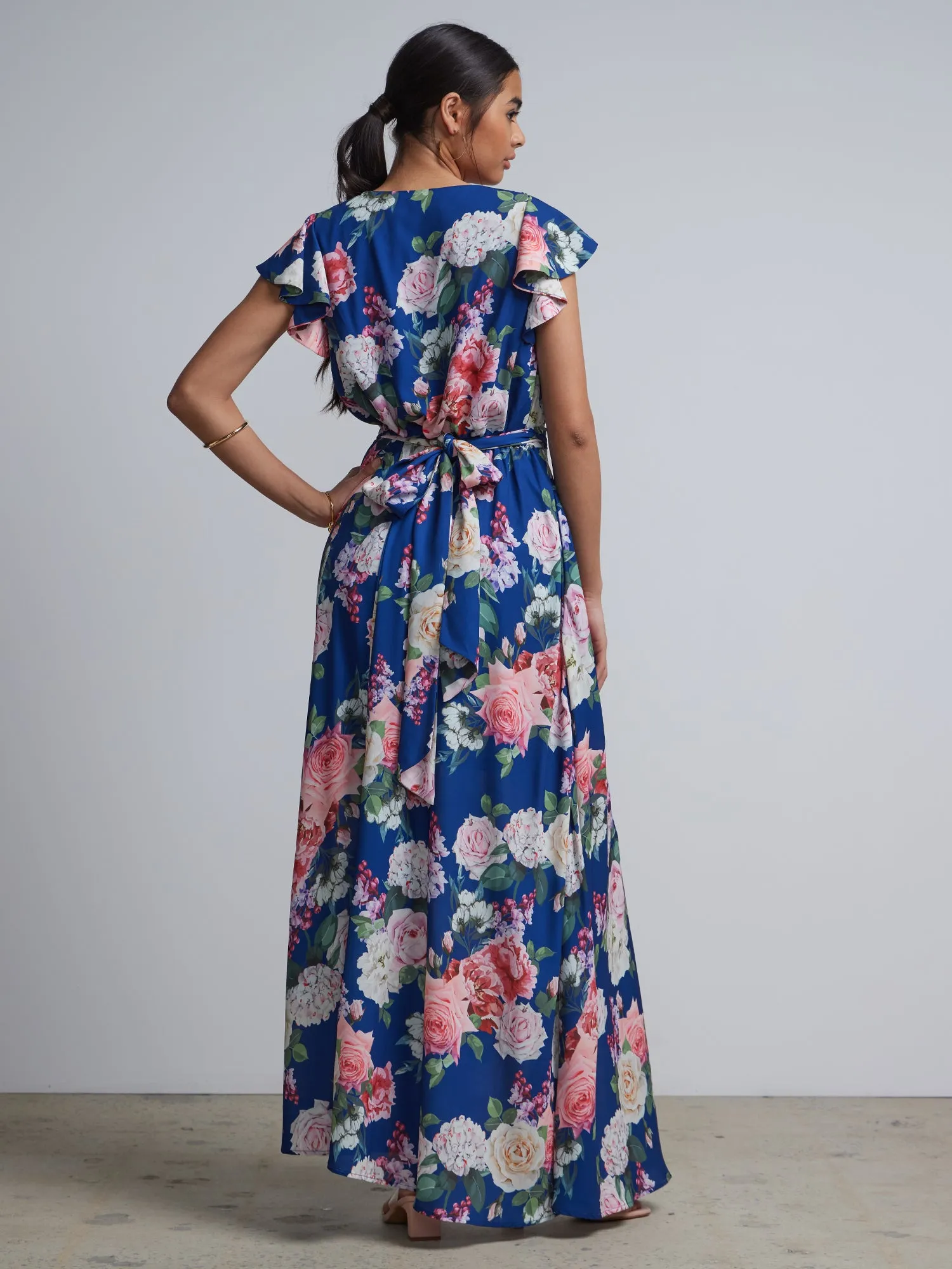 Floral-Print Wrap Maxi Dress