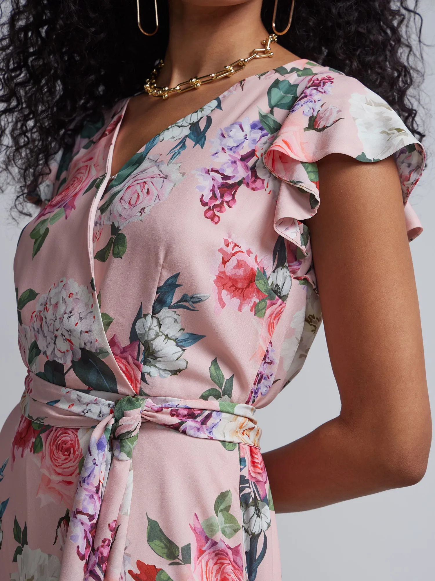 Floral-Print Wrap Maxi Dress