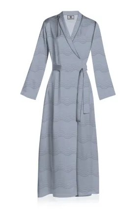 Full Sleeve Wrap Dress in Grey