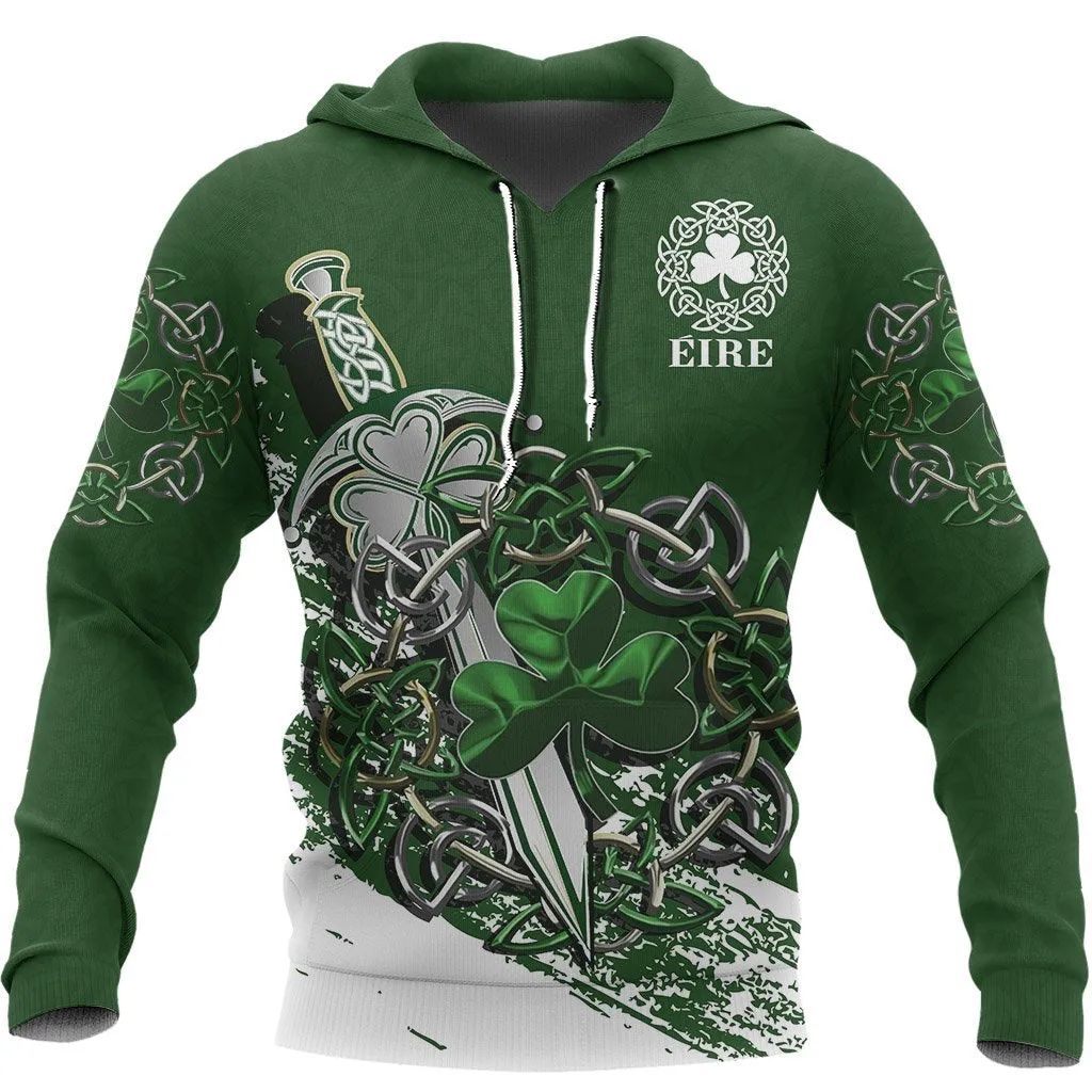 Ireland - Celtic Shamrock & Sword Pullover Hoodie A7