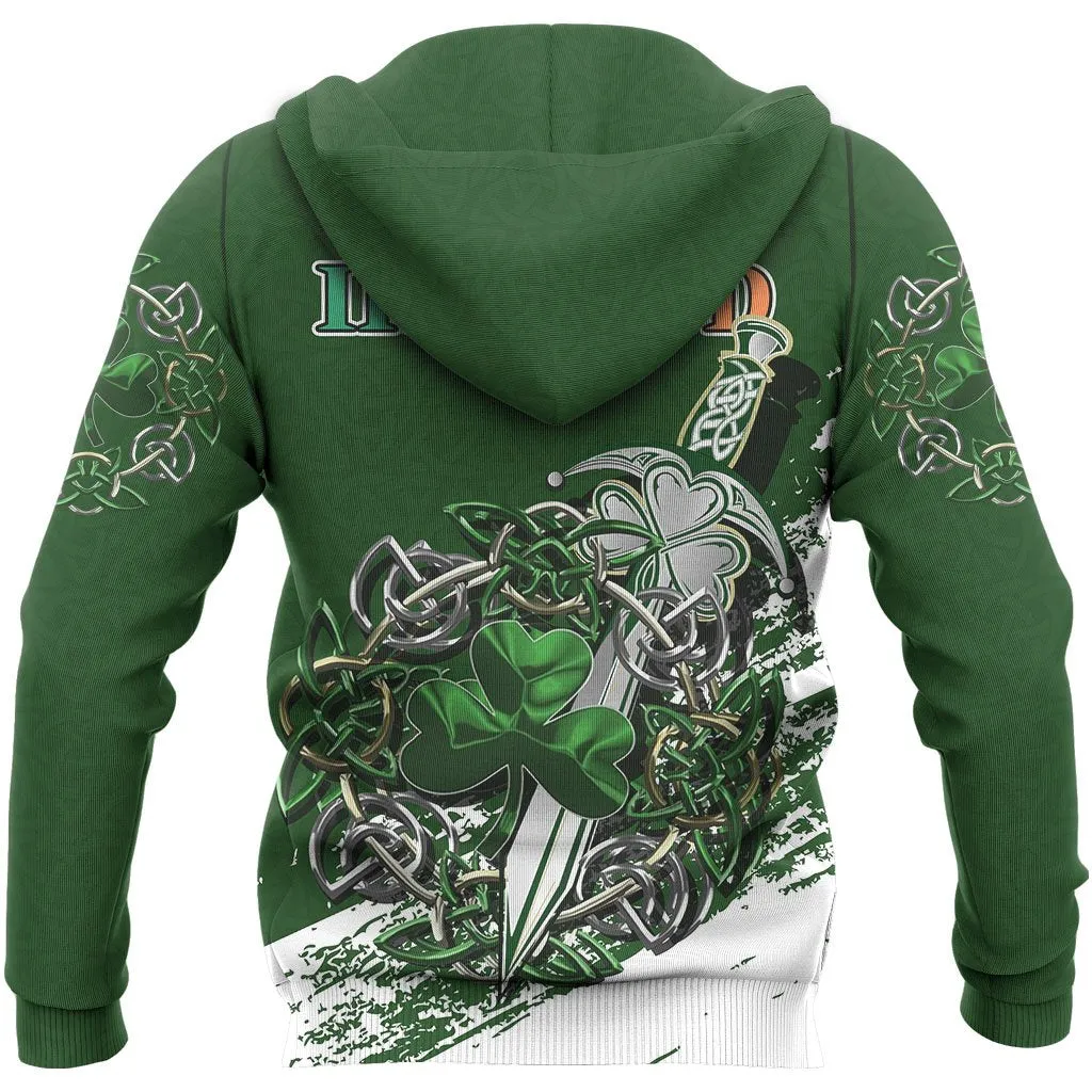 Ireland - Celtic Shamrock & Sword Pullover Hoodie A7