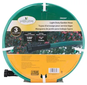 Landscapers Select GH-58503-1003L Garden Hose, 100 ft L, Female x Male, PVC, Green :EA: QUANTITY: 1