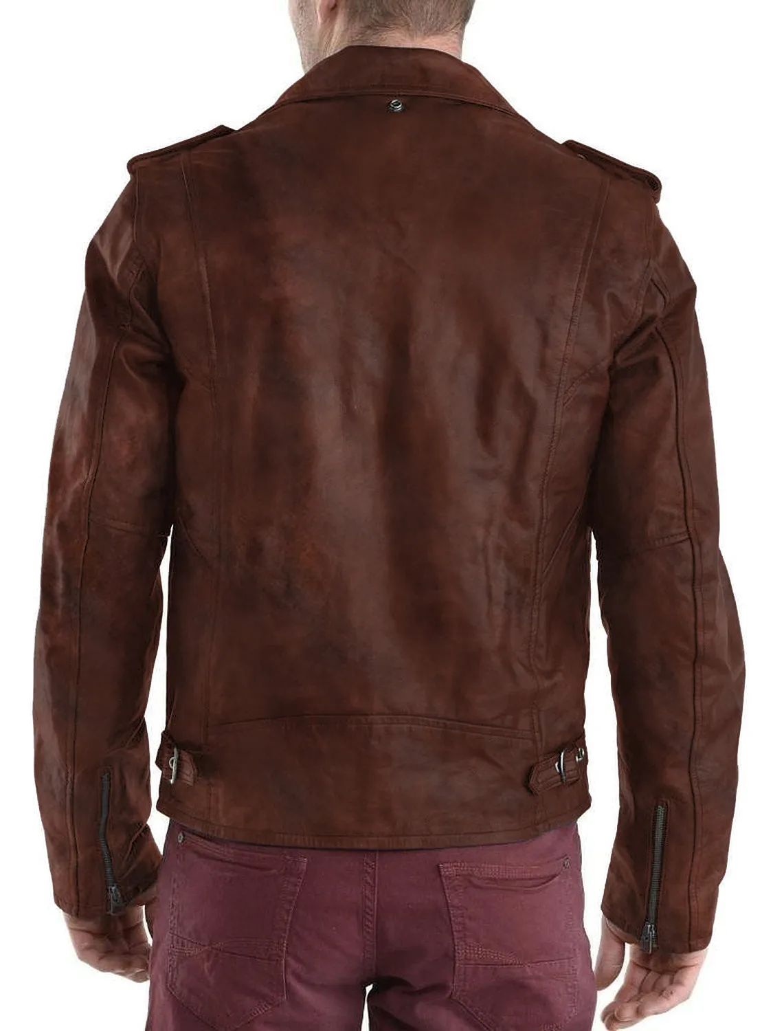 Leather Jackets Hub Mens Genuine Lambskin Leather Jacket (Black, Double Rider Jacket) - 1501180