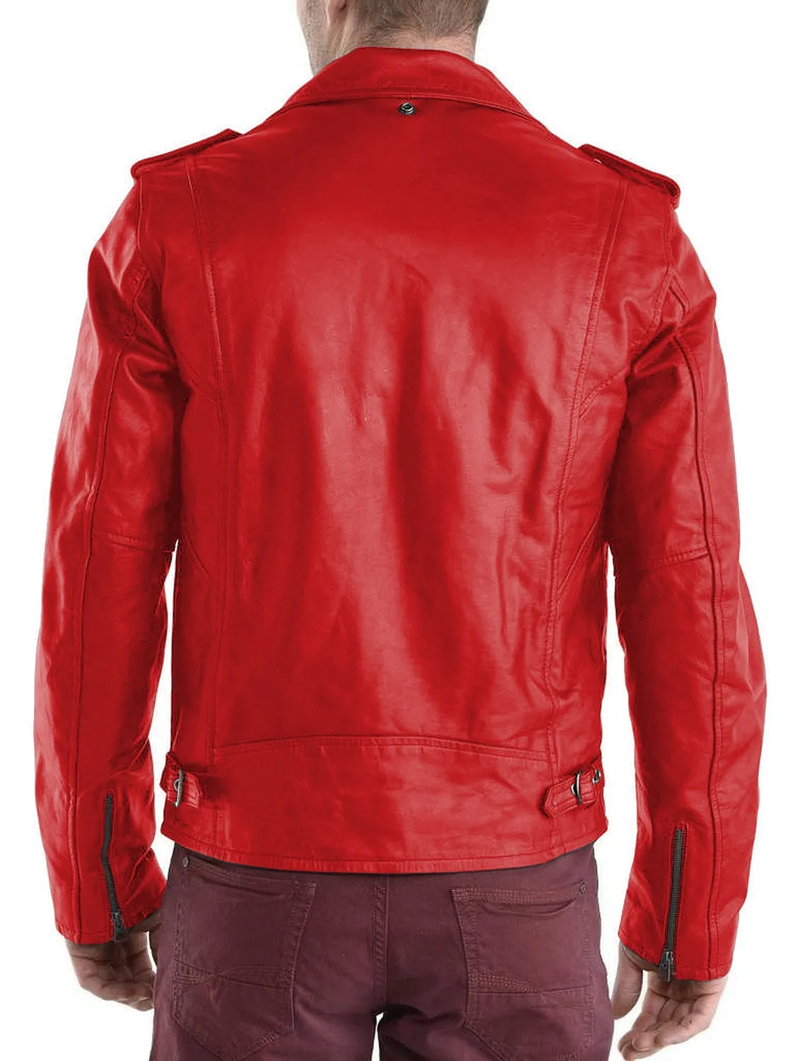 Leather Jackets Hub Mens Genuine Lambskin Leather Jacket (Black, Double Rider Jacket) - 1501180