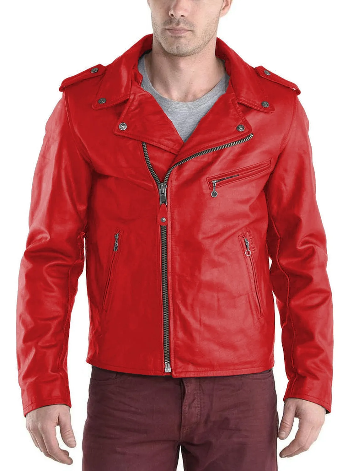 Leather Jackets Hub Mens Genuine Lambskin Leather Jacket (Black, Double Rider Jacket) - 1501180