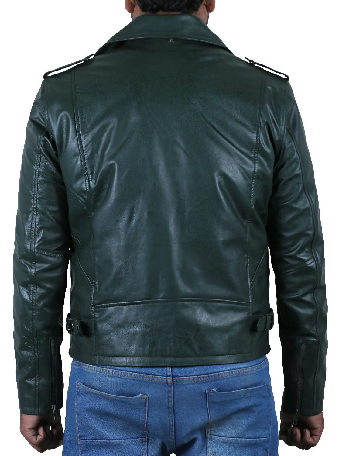 Leather Jackets Hub Mens Genuine Lambskin Leather Jacket (Black, Double Rider Jacket) - 1501180