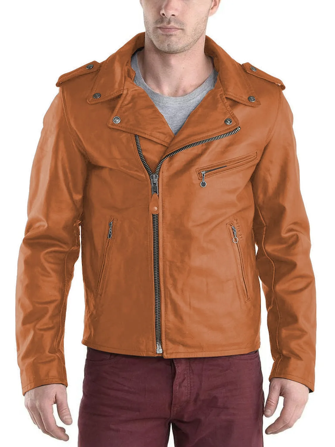 Leather Jackets Hub Mens Genuine Lambskin Leather Jacket (Black, Double Rider Jacket) - 1501180