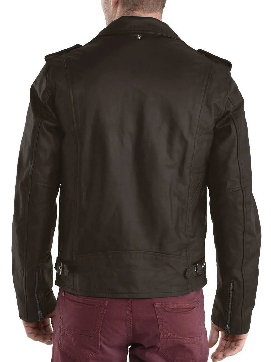 Leather Jackets Hub Mens Genuine Lambskin Leather Jacket (Black, Double Rider Jacket) - 1501180