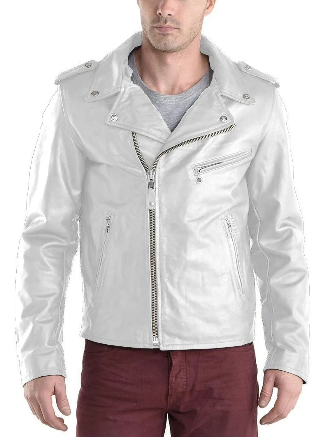 Leather Jackets Hub Mens Genuine Lambskin Leather Jacket (Black, Double Rider Jacket) - 1501180