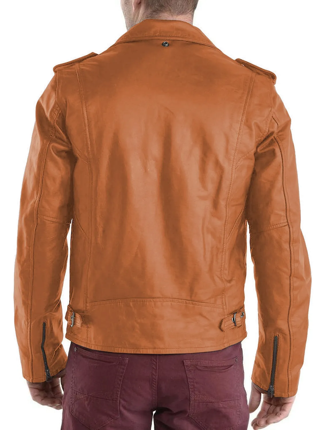 Leather Jackets Hub Mens Genuine Lambskin Leather Jacket (Black, Double Rider Jacket) - 1501180