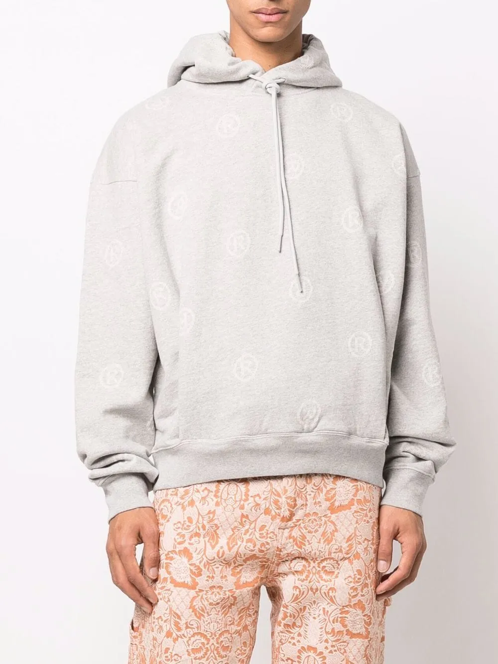 Monogram-Print Pullover Hoodie