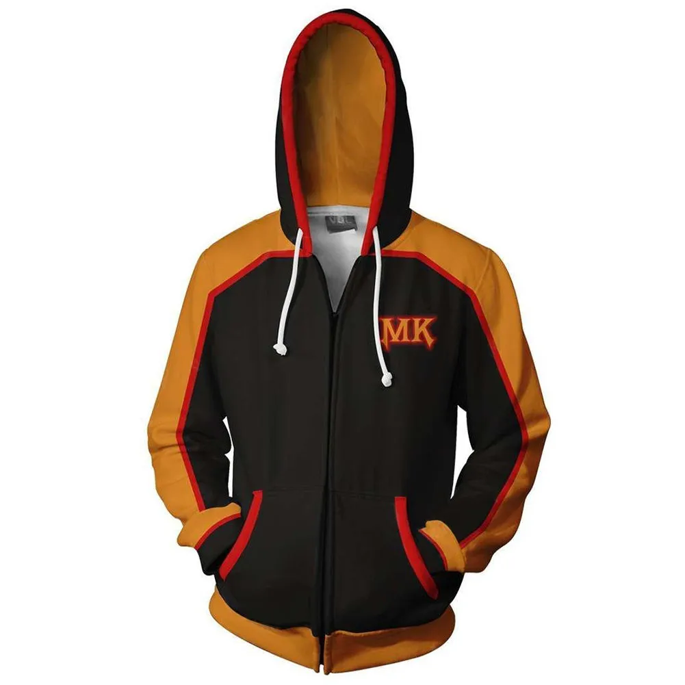 Mortal Kombat Cosplay Hoodie Men Women 3D Print Sweatshirt Pullover Zip Up Jacket Coat