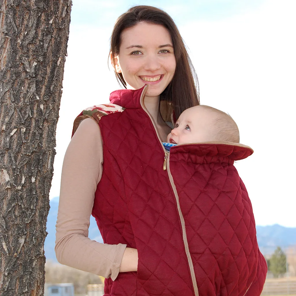 Nestledown Add-on Sewing Pattern for Trailblazer VEST - Adult ~ Zip in Baby-Wearing   Pregnancy Panels