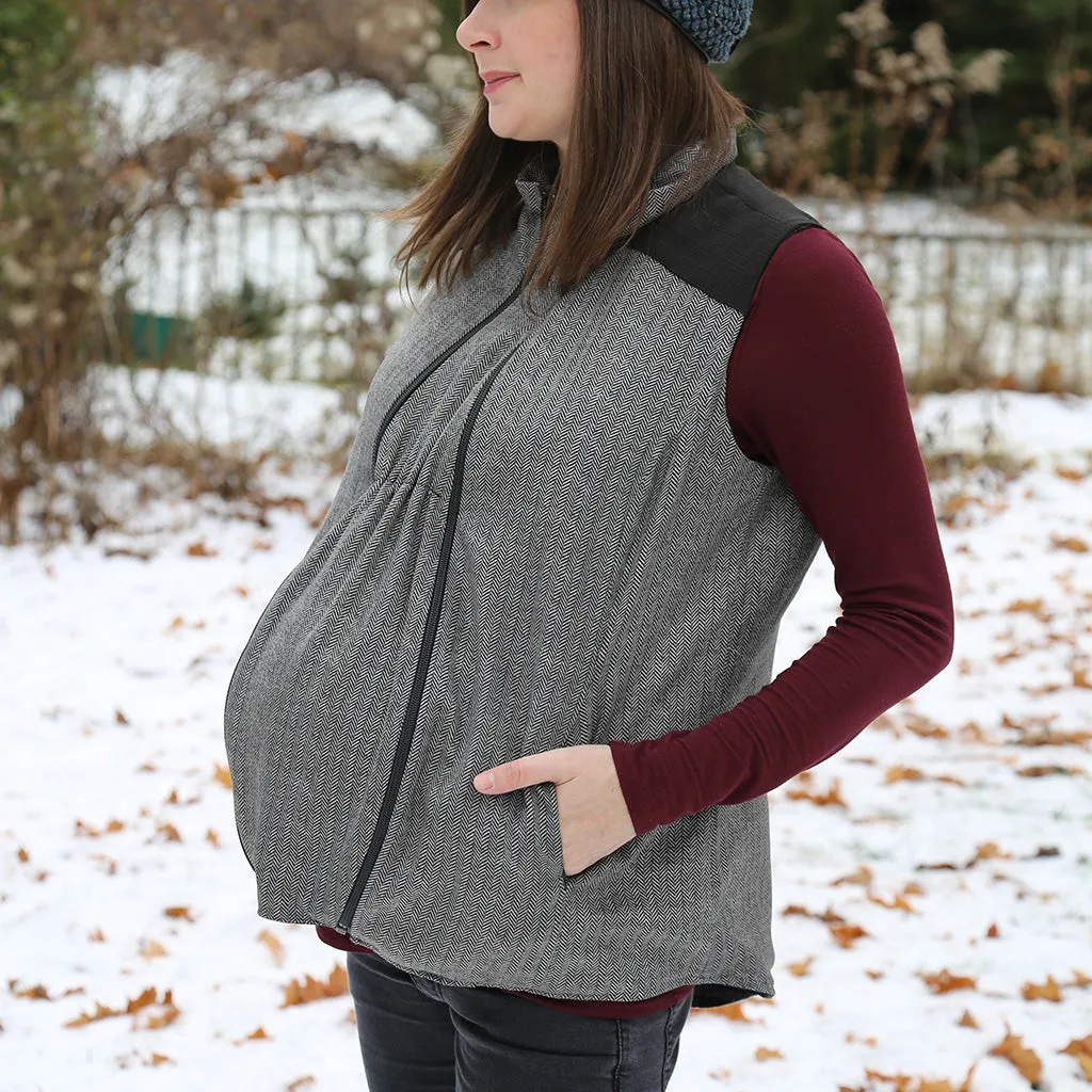 Nestledown Add-on Sewing Pattern for Trailblazer VEST - Adult ~ Zip in Baby-Wearing   Pregnancy Panels