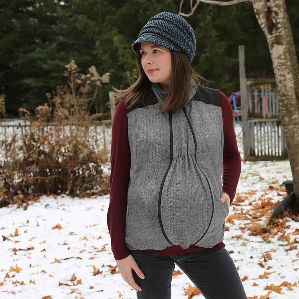Nestledown Add-on Sewing Pattern for Trailblazer VEST - Adult ~ Zip in Baby-Wearing   Pregnancy Panels